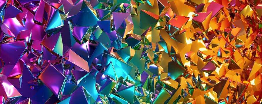 Colorful background with vibrant, prismatic shards.