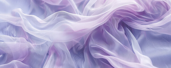 Obraz premium Fabric background with delicate, chiffon layers in light lavender.
