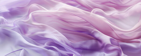 Obraz premium Fabric background with delicate, chiffon layers in light lavender.