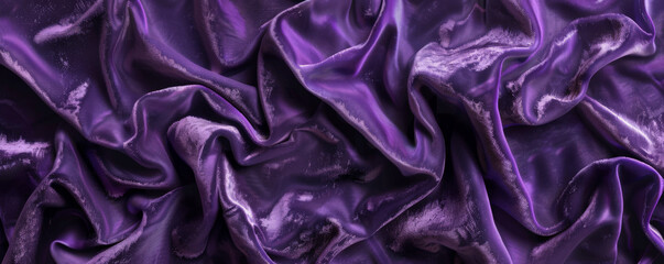 Obraz premium Fabric background with luxurious, crushed velvet in royal purple.
