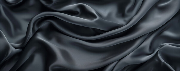 Fototapeta premium Fabric background with smooth, microfiber texture in dark grey.