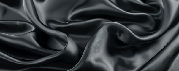 Obraz premium Fabric background with smooth, microfiber texture in dark grey.