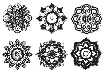 Set of beautiful mandala designs for coloring book, adults and kids. Ethnic decorative ornament on white background, vector illustration