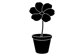  flower pot line art vector illustration