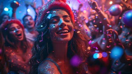 Group of friends having fun at a new year's eve party