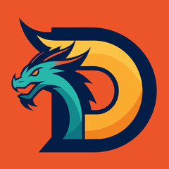 dragon design typography logo art illustration for company