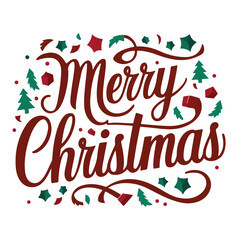 Merry christmas typography in vector