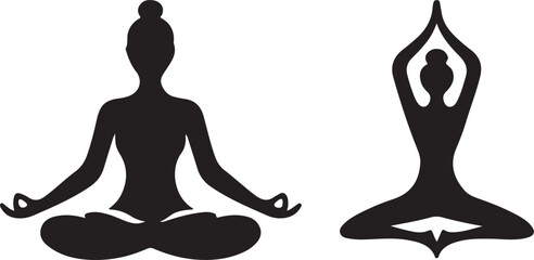 Yoga  silhouette vector illustration