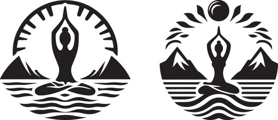 Yoga  silhouette vector illustration