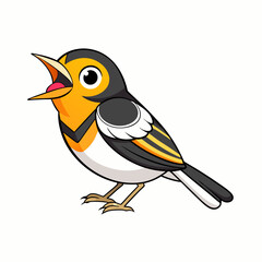 Blackburnian Warbler bird knocks vector kawaii 