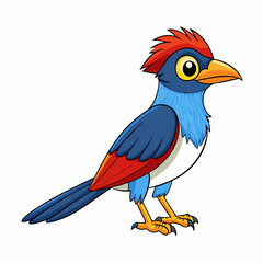 Fototapeta premium Bushshrike bird stands icon vector illustration