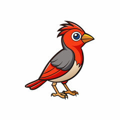 Bushshrike bird stands icon vector  illustration