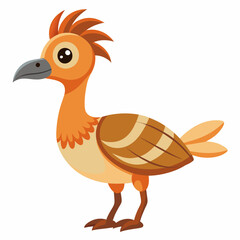 Bustard bird stands vector kawaii  illustration