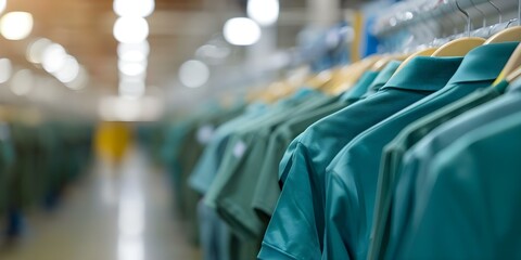 Illegal labor exploitation in sweatshop manufacturing at a blurred warehouse factory. Concept Labor exploitation, Sweatshop conditions, Unethical practices, Factory workers, Human rights abuses