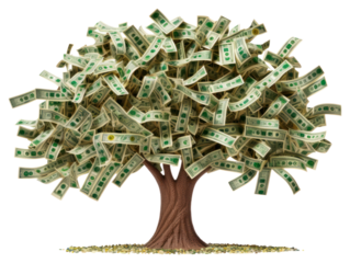 PNG Money growth success dollar white background.