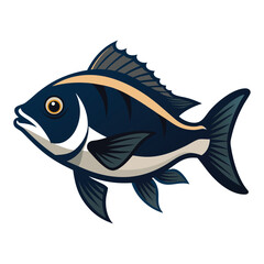 illustration of a snapper fish on white