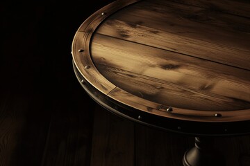 Rustic Wooden Table Top with Metal Trim