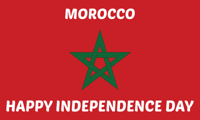 Happy Morocco independence day, celebrated every 18 November, on a background of flags and silhouettes of people, vector illustration.