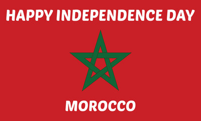 Happy Morocco independence day, celebrated every 18 November, on a background of flags and silhouettes of people, vector illustration.