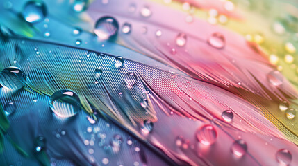 Macro Shot of Colorful Spoonbill Feathers

