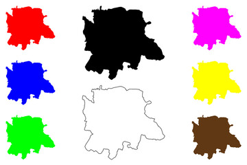 Bangalore City (Republic of India, Karnataka State) map vector illustration, scribble sketch City of Bengaluru map