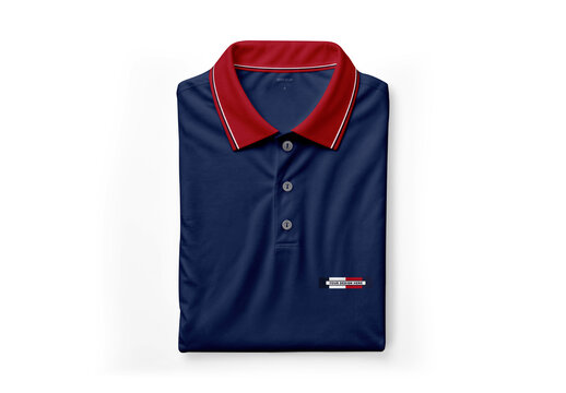 Folded Polo T-Shirt Mockup