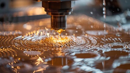 A machine is spraying water onto a surface