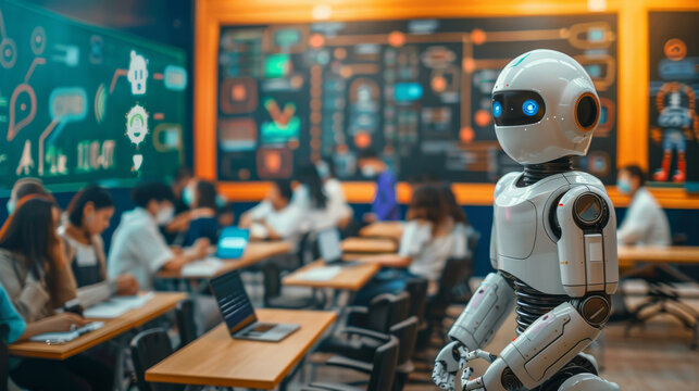 A language teacher incorporating AI generated language assessment tools into classroom instruction