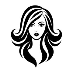 portrait of a girl logo illustration