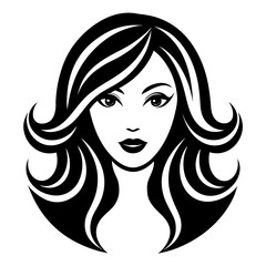portrait of a girl logo illustration