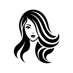 portrait of a girl logo illustration