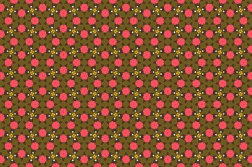 A pattern of flowers in a brown background