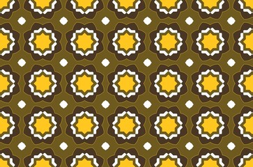A pattern of brown and white circles with yellow centers