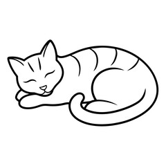 Design art illustration of a sleeping cat