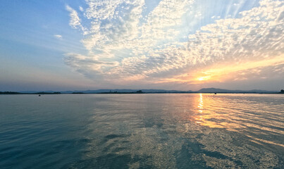 Cinematic sunsets of Natural landscapes of Kaptai lake