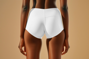 PNG women's sport short leggings mockup, transparent background