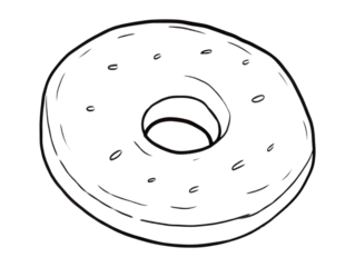 PNG Donut sketch bagel food.