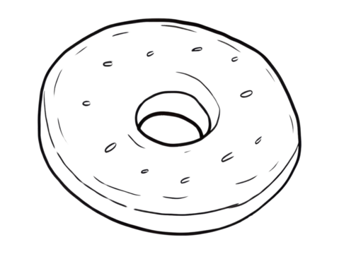 PNG Donut sketch bagel food.