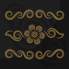 Vector Zentangle flowers border. Zentangle decorative element