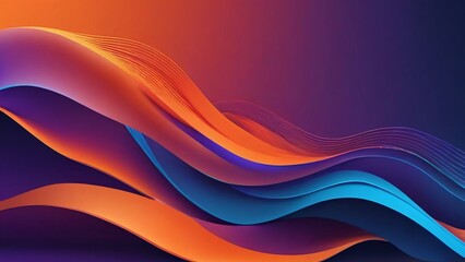Blue and Orange 3D Parallax Wave Background