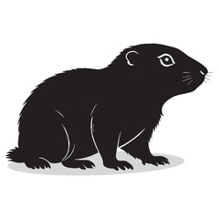 Gopher silhouettes and icons. Black flat color simple elegant white background Gopher animal vector and illustration.