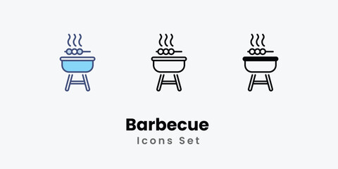 Barbecue icons vector set stock illustration 