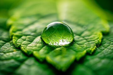 A leaf with a drop of water on it