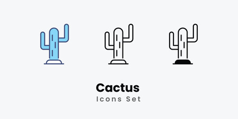 Cactus icons vector set stock illustration 