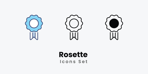 Rosette icons vector set stock illustration 