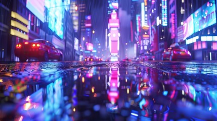 Obraz premium Cityscape design with neon lights