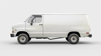 White Van on a Neutral Background
