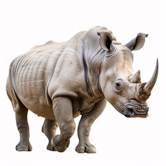 Obraz premium Portrait of a rhinoceros on white background