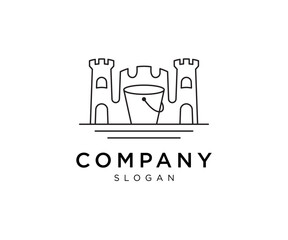 Sand Castle property real estate building logo design. Tower castle illustration vector