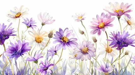 Vibrant Floral Arrangement on White Background Generative AI